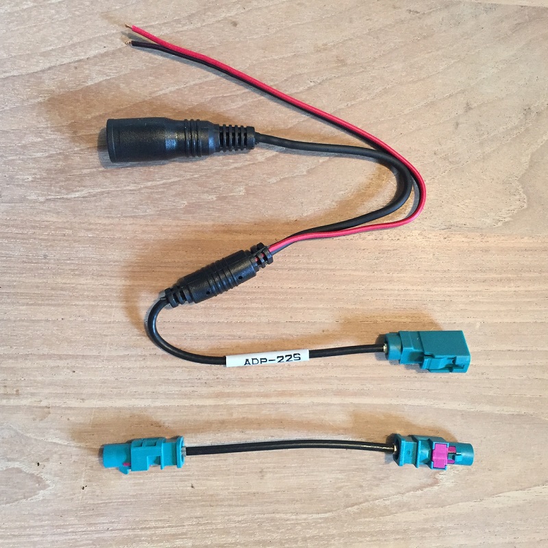 MXN 4-PIN MINI DIN FEMALE AND 12V DC INPUT  ~ FAKRA MALE & FEMALE