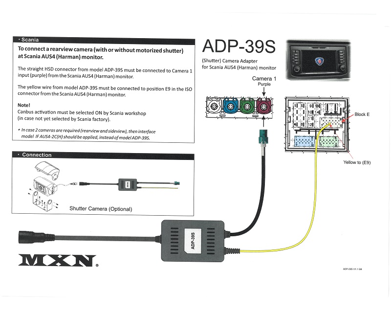 Scania AUS4 (harman) monitor - ADP-39S