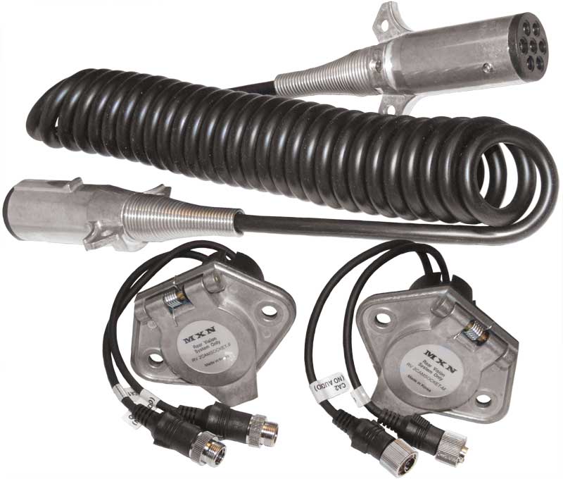 Truck-trailer set for 2 cameras